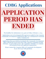 APPLICATIONS CLOSED: 2024-2025 CDBG Applications Now Open